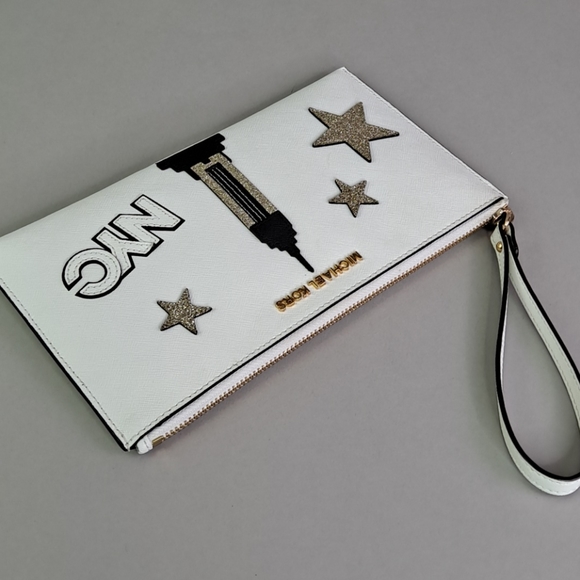 MICHAEL KORS LEATHER ILLUSTRATIONS JST LG CLUTCH - Picture 4 of 7